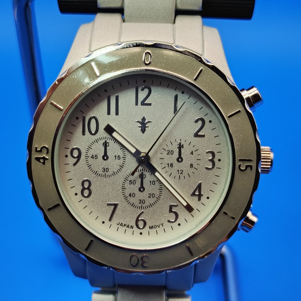 Lush PARIS 37mm PVD Coated Women's Quartz Watch Faux Chronograph Japan Movement